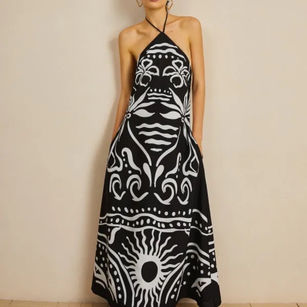 Commense Backless Halter Dress